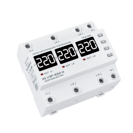 Реле напряжения трехфазное RE V3F-63А W
