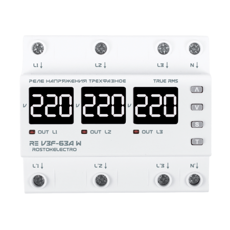 Реле напряжения трехфазное RE V3F-63А W