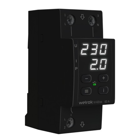 Реле напряжения с контролем тока Welrok VI-63 bk