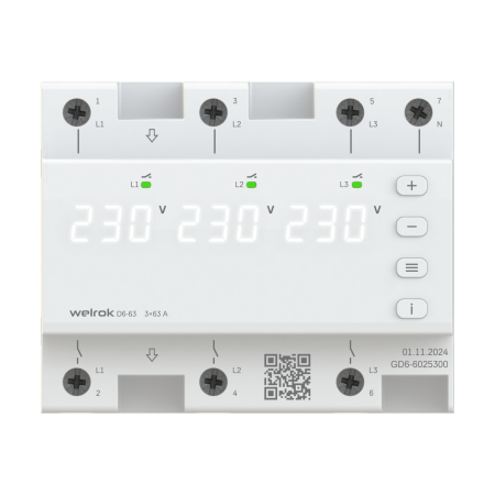 Реле напряжения Welrok D6-63 