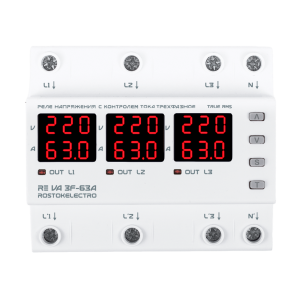 Реле напряжения с контролем тока RE VA3F-63А