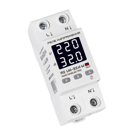 Реле напряжения с контролем тока RE VA-32А W