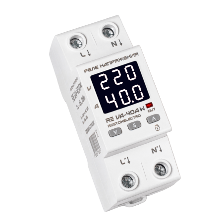 Реле напряжения с контролем тока RE VA-40А W
