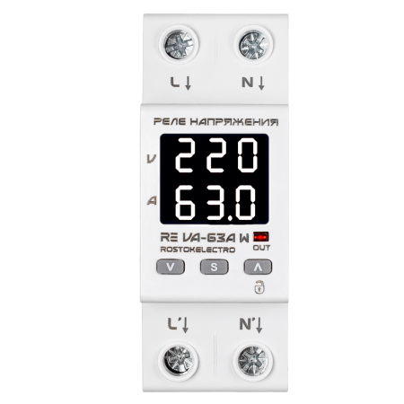 Реле напряжения с контролем тока RE VA-63А W