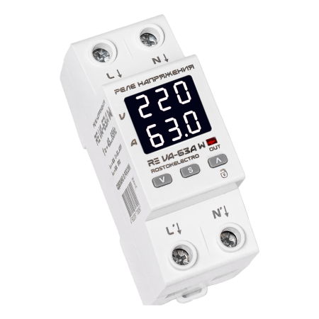 Реле напряжения с контролем тока RE VA-63А W