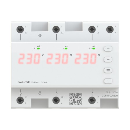 Реле напряжения Welrok D6-50 red